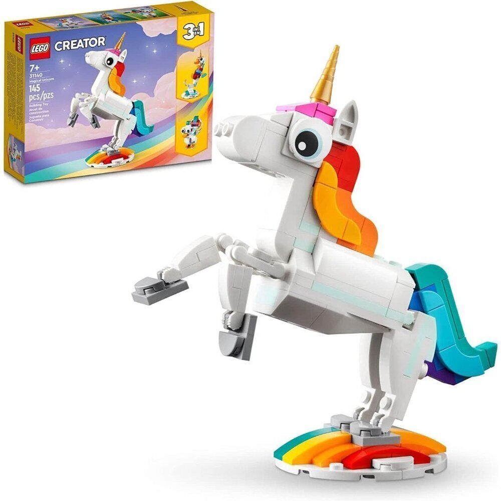 Kids White Unicorn Seahorse Peacock Rainbow Animal Grandchildren Buildable Toys